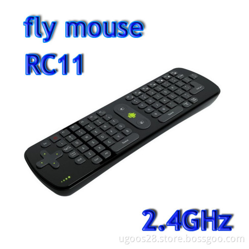 Freeshipping Mini Fly Air Mouse RC11 2.4GHz Wireless Keyboard for Android Mini PC TV Player Dropshipping